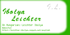 ibolya leichter business card